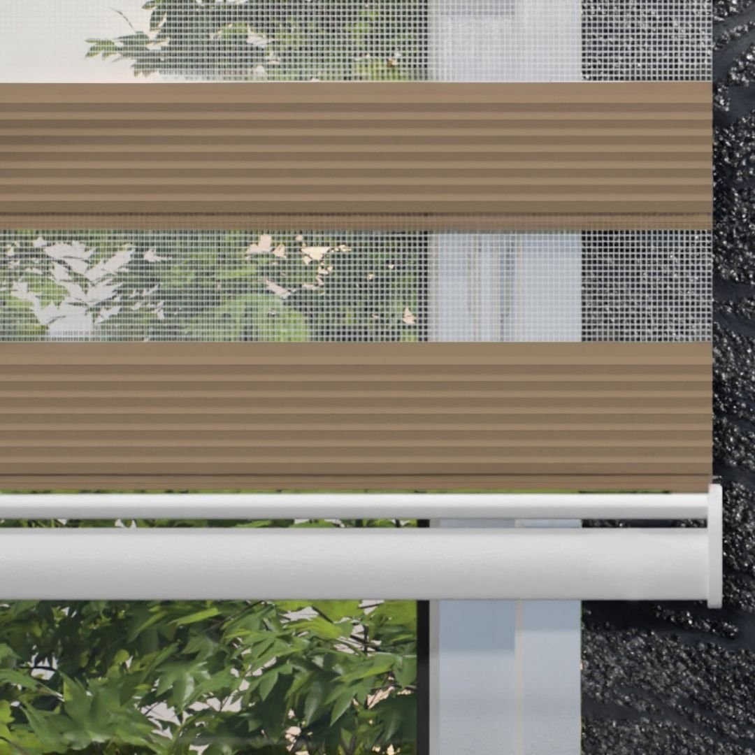 23003-1.jpg Geniş Plise Zebra Perde - Bej - Görsel 1