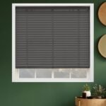 50mm Kurdelalı Ahşap Jaluzi Perde - Antrasit