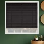 50mm Kurdelalı Ahşap Jaluzi Perde - Siyah