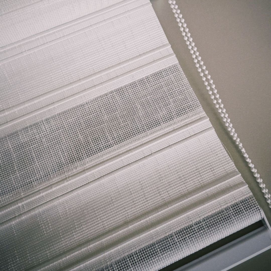 77000-1.jpg Keten Zebra Perde - Beyaz - Görsel 1